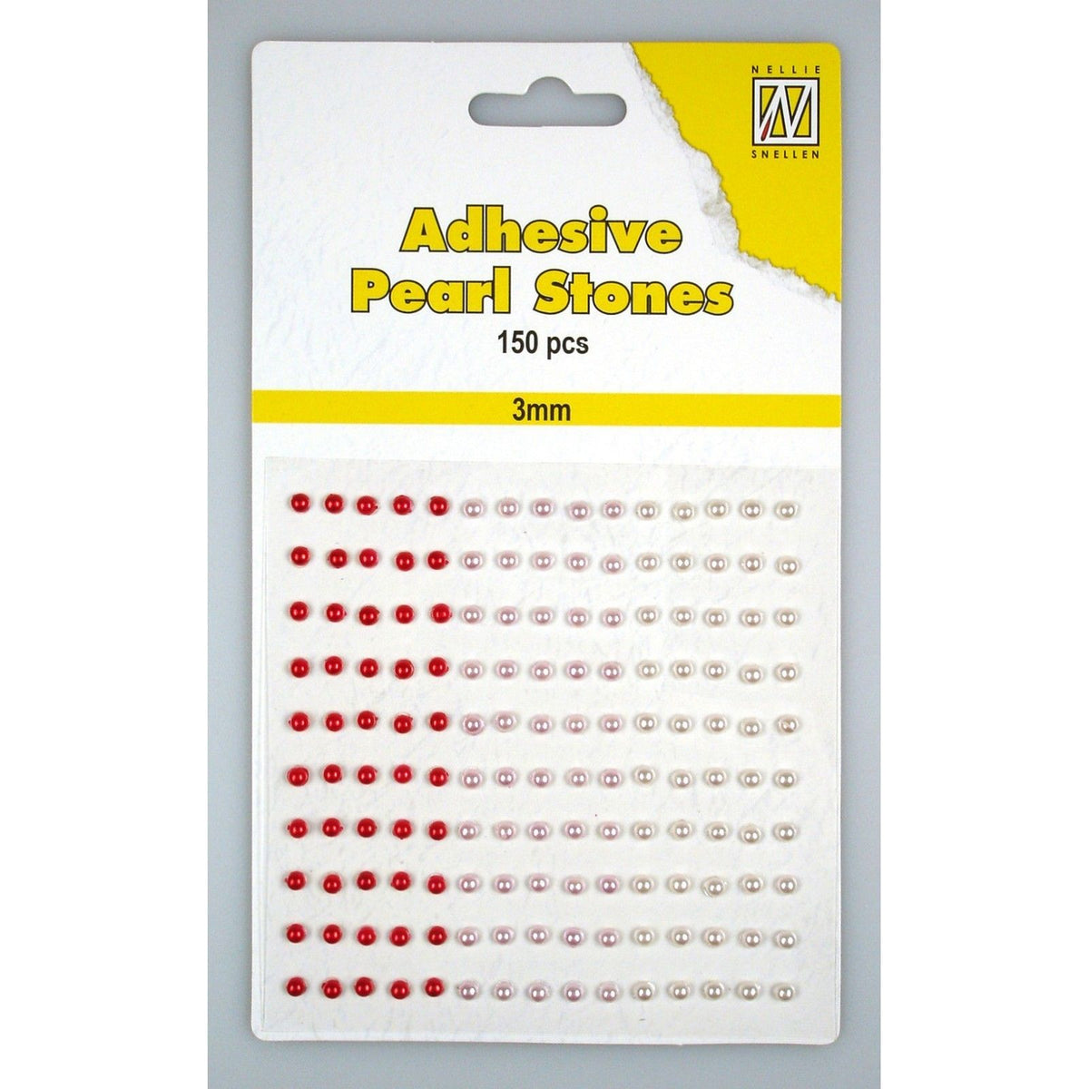 Nellie's choice • adhesive pearls 150stuks sheet 3mm 3 tones red