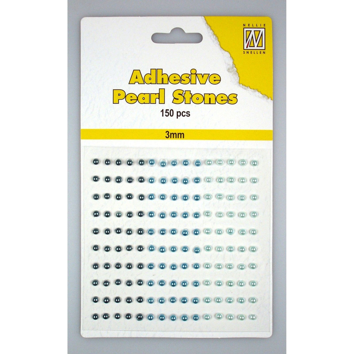 Nellie's choice • adhesive pearls 150stuks sheet 3mm 3 tones blue
