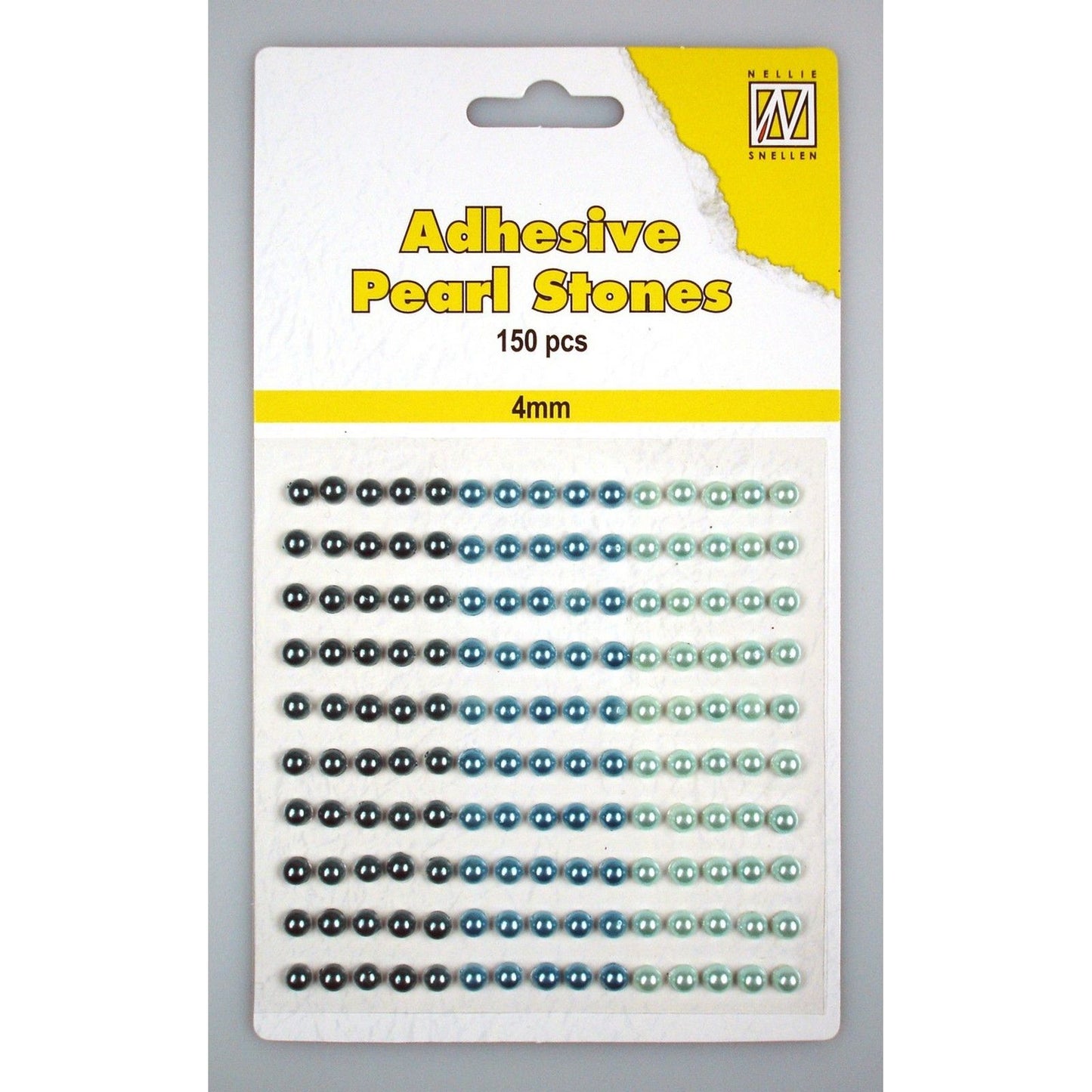 Nellie's choice • adhesive pearls 150stuks sheet 4mm 3 tones blue