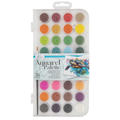 Grafix kleurenpallet aquarel, 36 kleuren