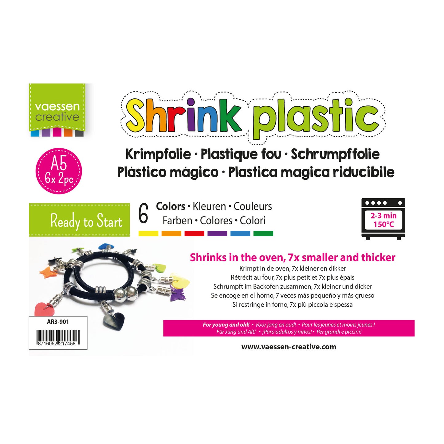 Vaessen creative • krimpfolie assortiment a5 12pcs