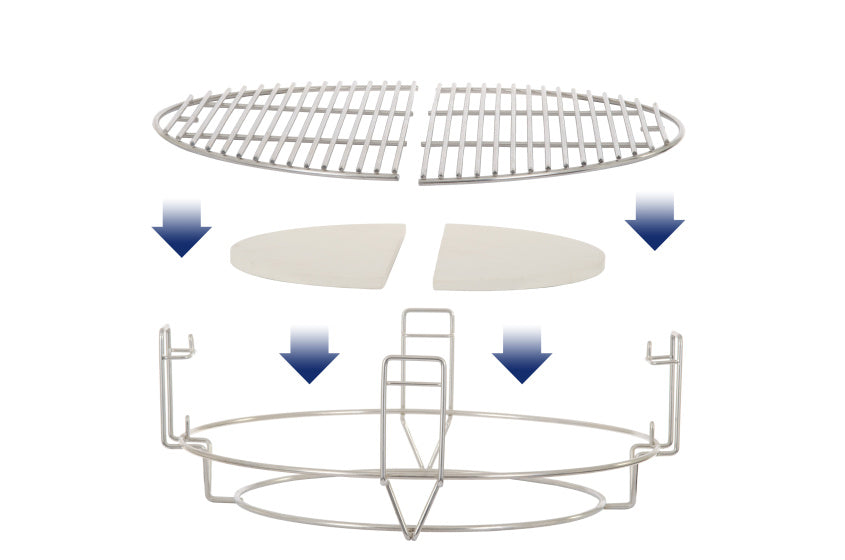 Arbaer Hitteschild 2x Halve Maan voor Kamado Large