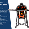 Arbaer Kamado Large Ø 21 inch met Frame Keramisch Zwart