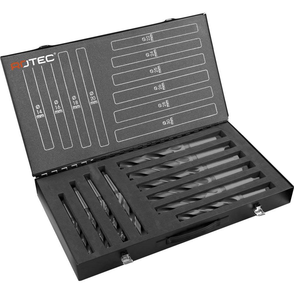 Rotec spiraalborenset mk 14-30mm hss 10-delig