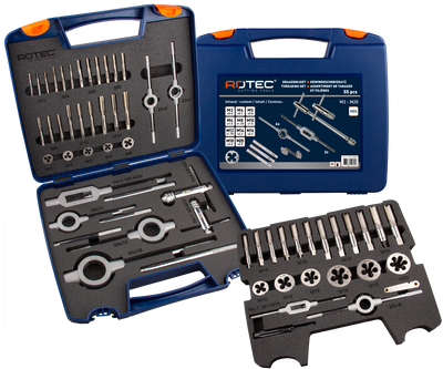 Rotec handtap- snijplatenset 55-delig m3-m20