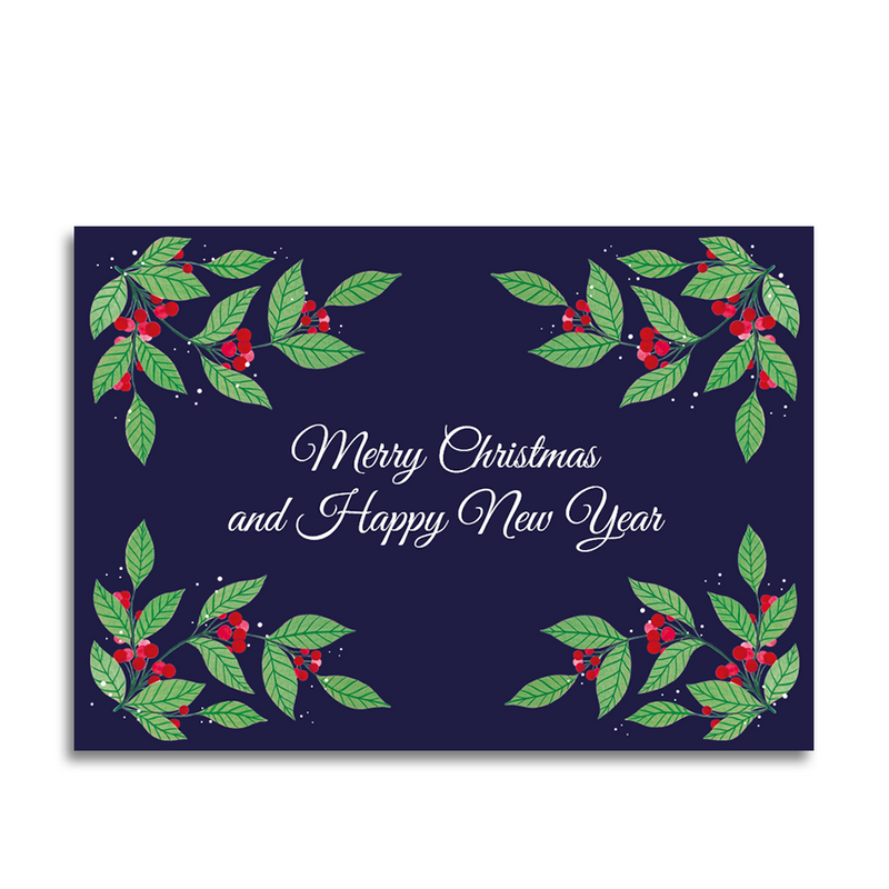 Art by andu wenskaart christmas blue