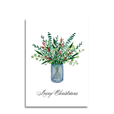 Art by andu wenskaart christmas vase