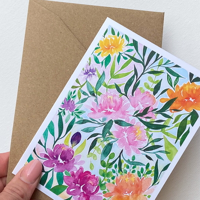 Art by andu wenskaart jungle flowers