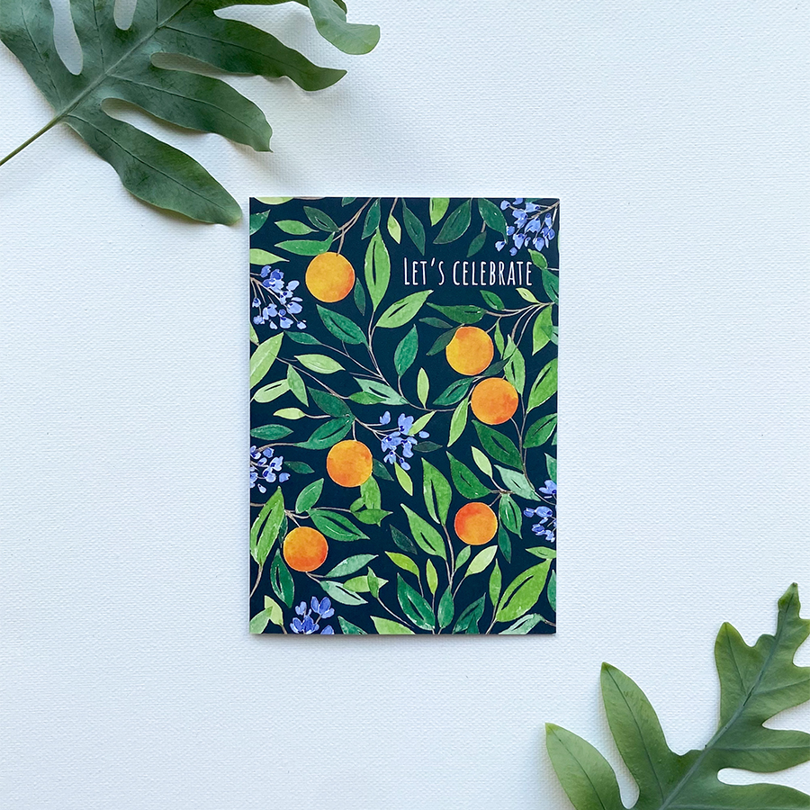 Art by andu wenskaart orange tree