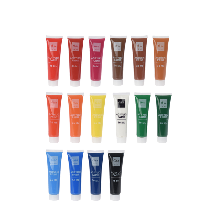 Artist acrylverfset 36ml 16 stuks