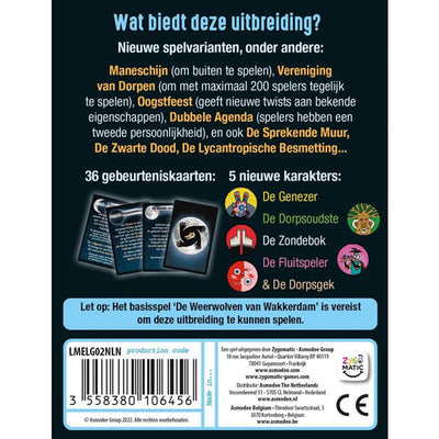 Zygomatic board game studio de weerwolven van wakkerdam - volle maan kaartspel uitbreiding