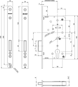 Assa abloy 2455 kastslot | dm50mm | pc | voorplaat staal gelakt 24x235mm rechthoekig | dr 1+2+3+4 - 7962019 - afbeelding 2