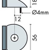 Assa abloy rvs deurstopper | halfmaan vloerdeurstop | ø56 x 48 x 18mm | rubber 8mm | lengte: 48 mm - p000238189-001-001
