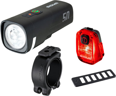 Sigma sport leuchten-set aura 50 hiro 10 sigma battery light set aura 50 + hiro 10