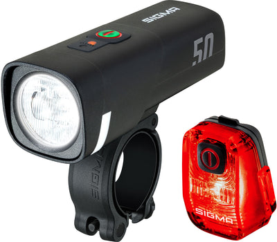 Sigma sport leuchten-set aura 50 hiro 10 sigma battery light set aura 50 + hiro 10