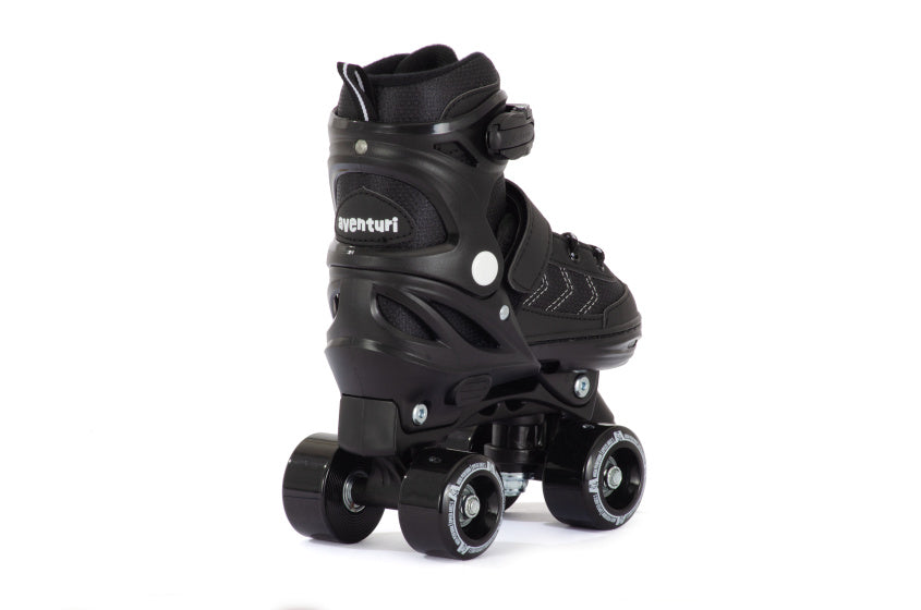 Aventuri verstelbare rolschaatsen semi-softboot zwart maat 31-34 (s)