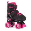 Aventuri verstelbare rolschaatsen semi-softboot zwart roze maat 27-30 (xs)