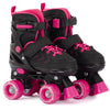 Aventuri verstelbare rolschaatsen semi-softboot zwart roze maat 27-30 (xs)