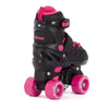 Aventuri verstelbare rolschaatsen semi-softboot zwart roze maat 27-30 (xs)