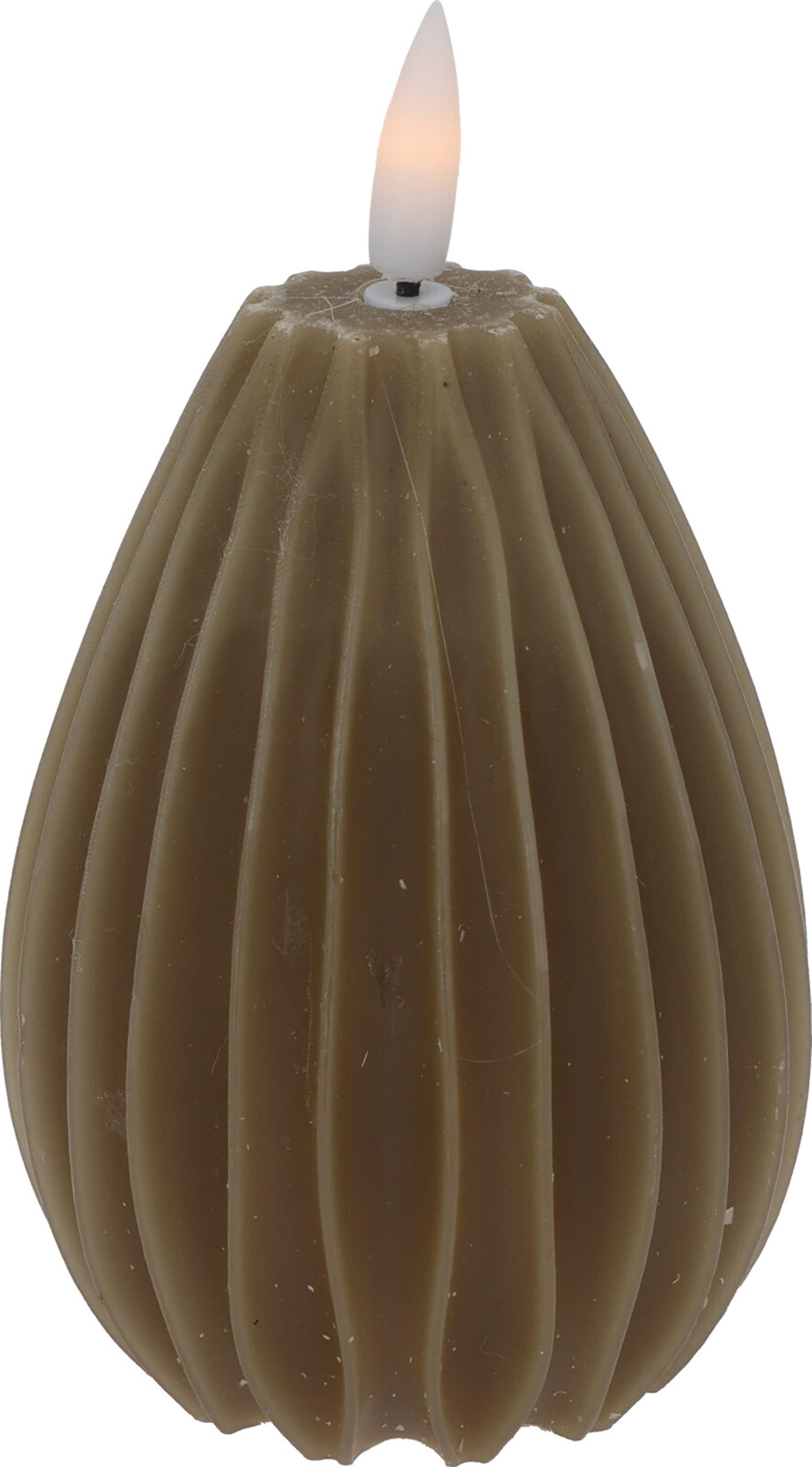 Home styling kaars peer led geribbeld 10cm