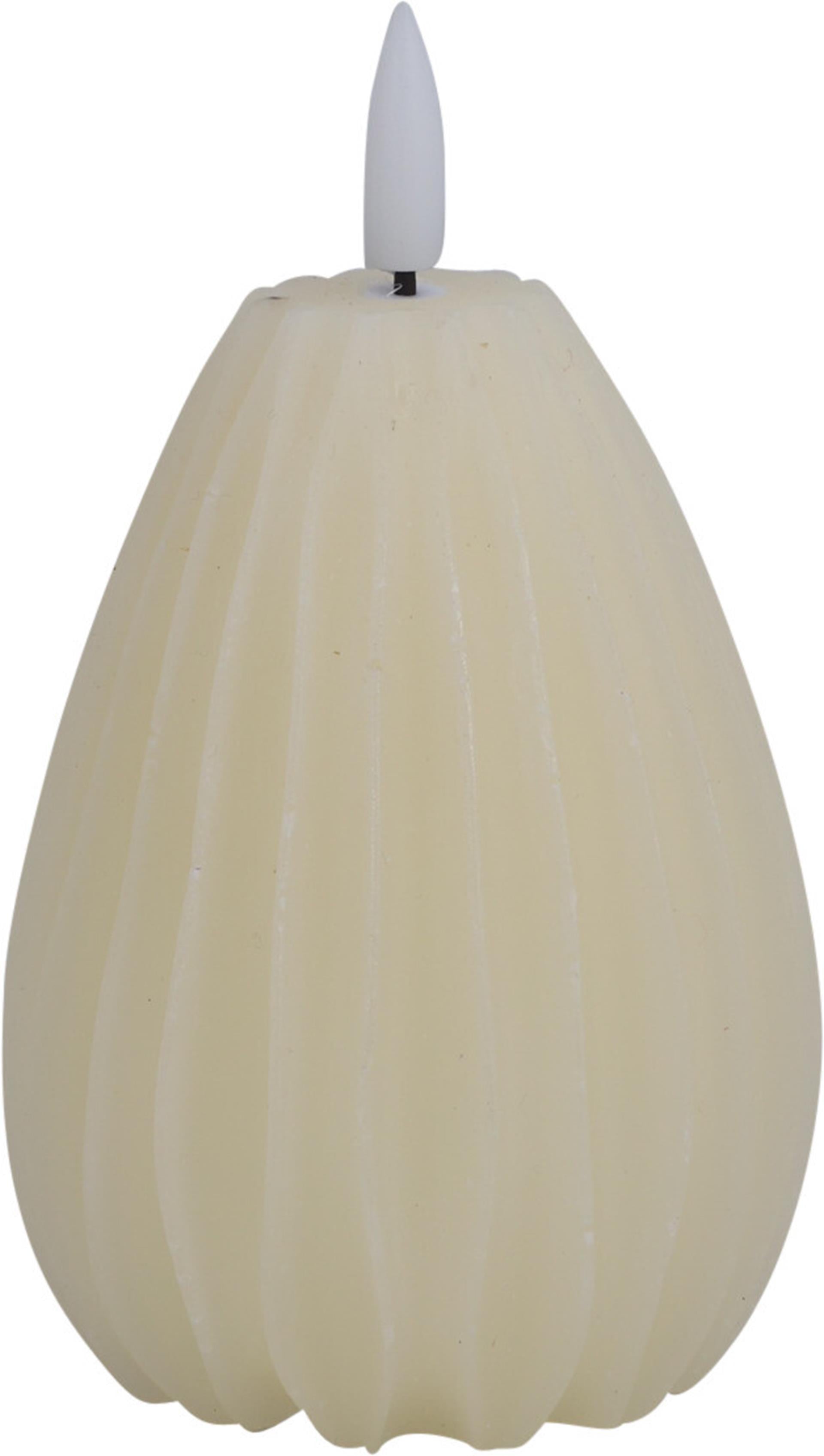 Home styling kaars peer led geribbeld 10cm