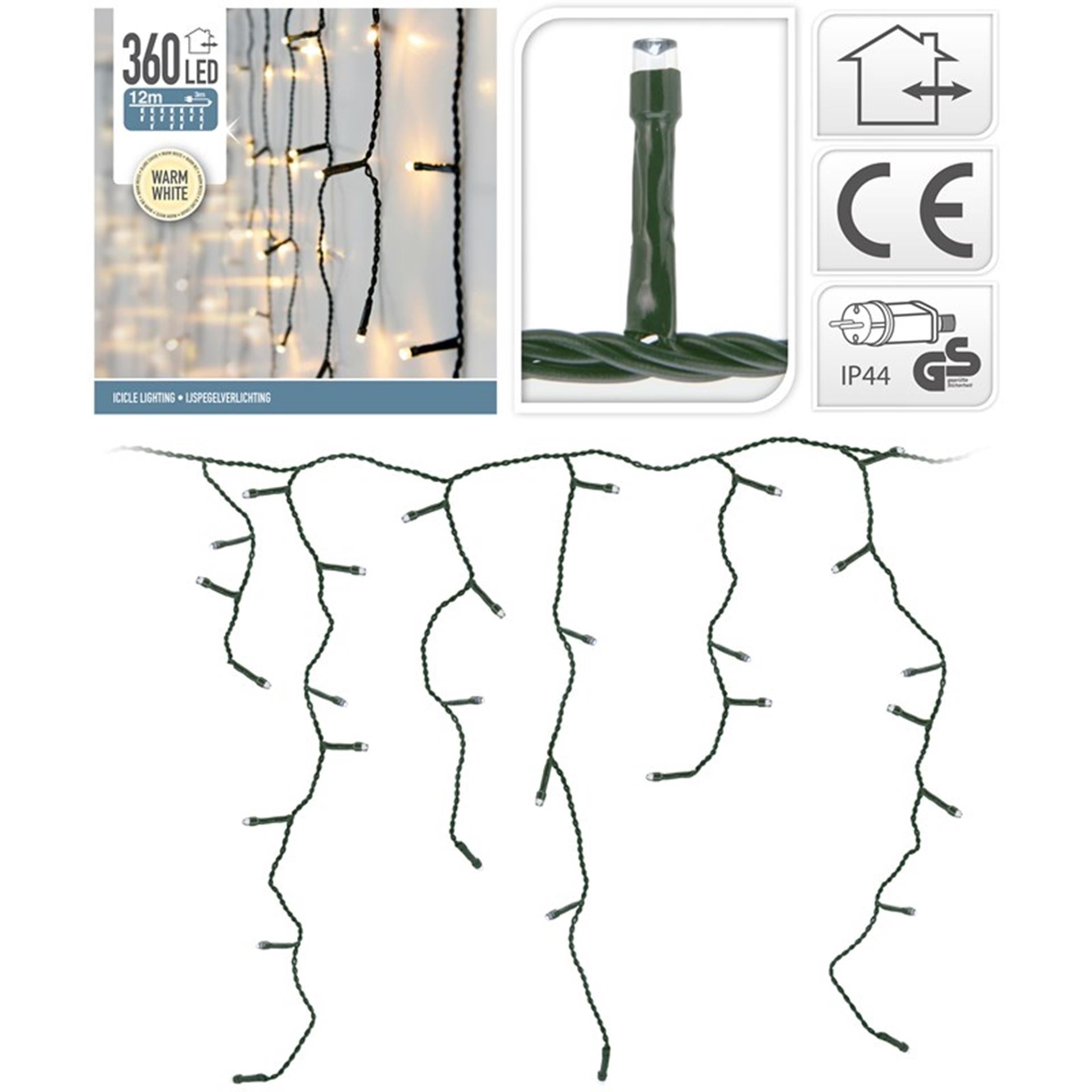 Home styling ijspegelverlichting 360led warmwit