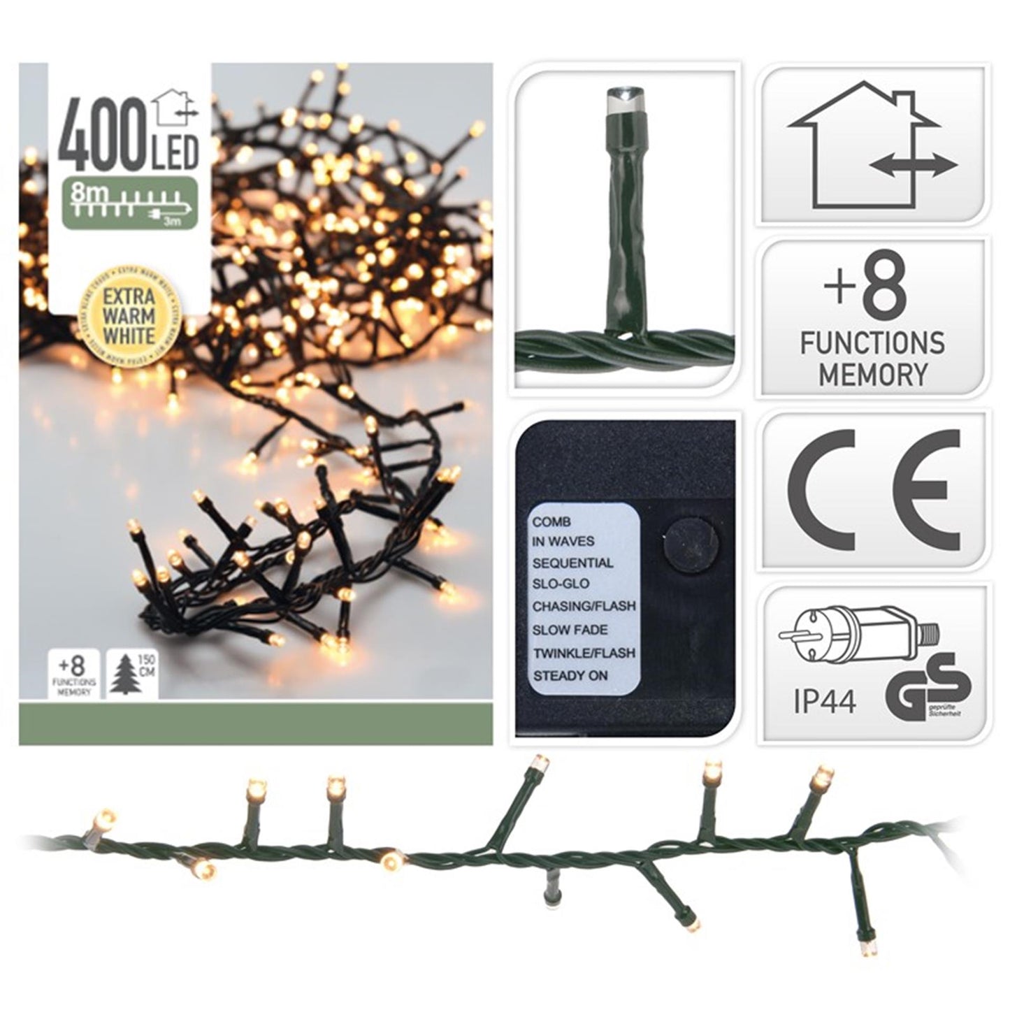 Kerstverlichting cluster 400l