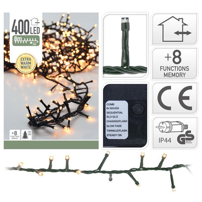 Kerstverlichting cluster 400l warm wit
