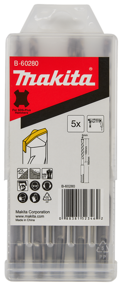 Makita accessoires b2s: betonboor 6x160mm - b-60280 b-60280