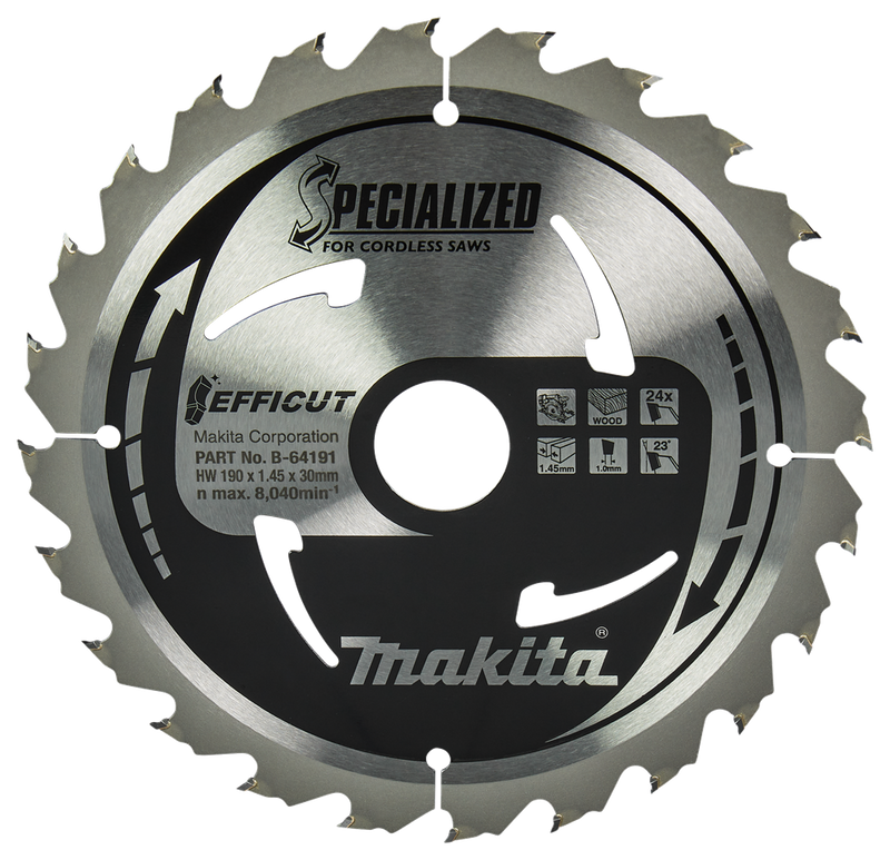 Makita accessoires cirkelzaagblad hout | efficut 190x30x1,45 24t 23g - b-64191 b-64191