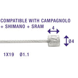 derailleur-binnenkabel 1,1 mm zilver 2250 mm - afbeelding 3