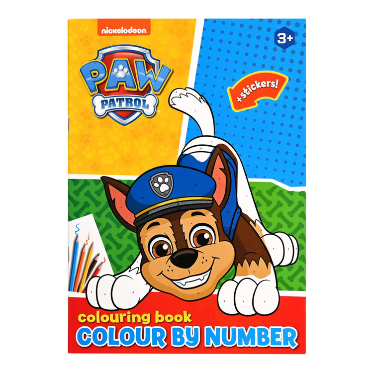 Paw patrol kleuren op nummer + stickers