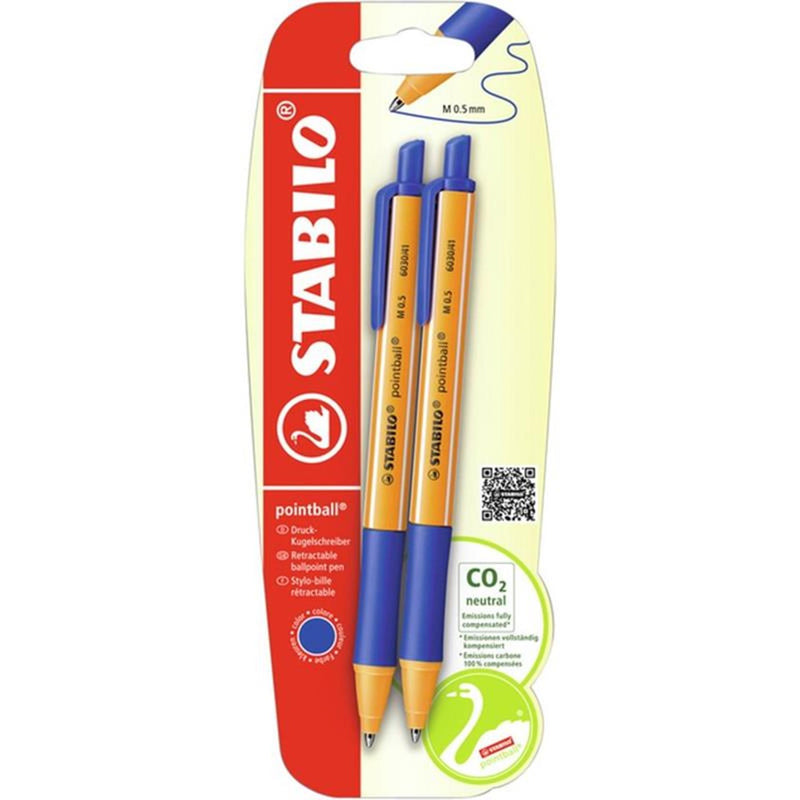 Stabilo pointball blauw 2 stuks blister