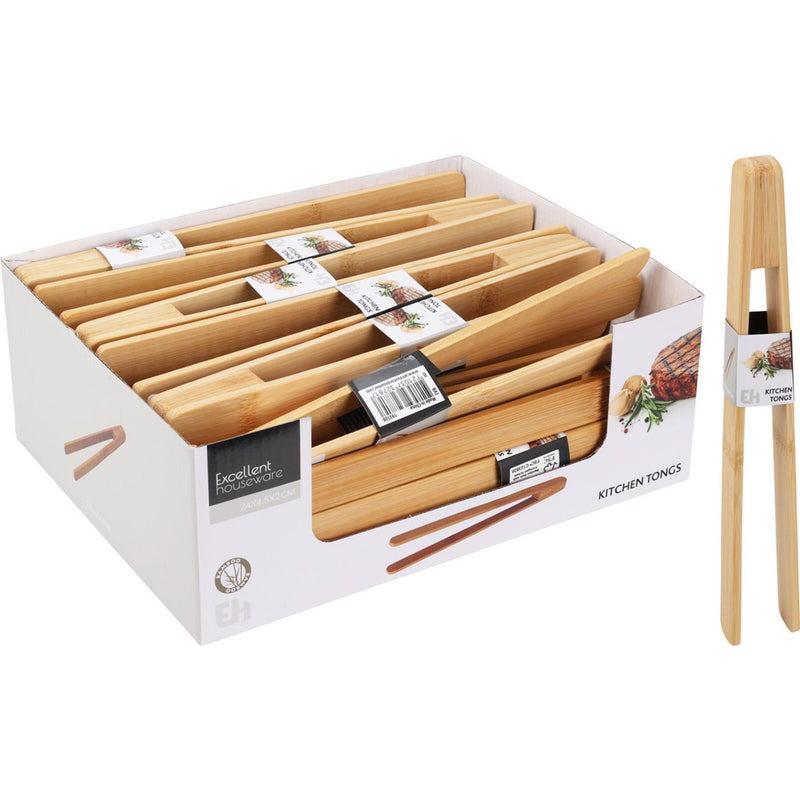 Excellent houseware serveertang bamboe 24cm