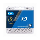 KMC X9 Silver Grey Bike Chain - afbeelding 2