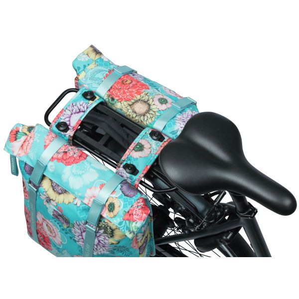 Basil Bloom Field dubbele fietstas, waterdicht, sky blue, 35L