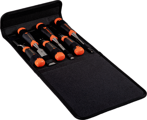 Bahco 434-s6-pp 6-dlg ergonomische beitelset in polyester houder | 434-s6-pp