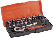 Bahco doppenset 1 4 | zeskant | inch-maten | inclusief bits en bithouder - 25-delig - koffer - sl25af - afbeelding 1