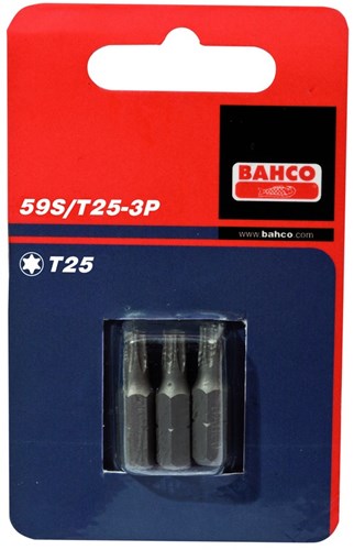 Bahco x3 bits t25 25mm 1 4 dr standard. | 59s t25-3p