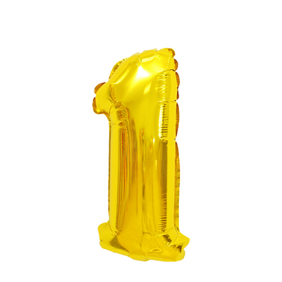Ballon folie cijfer 1 goud 45cm