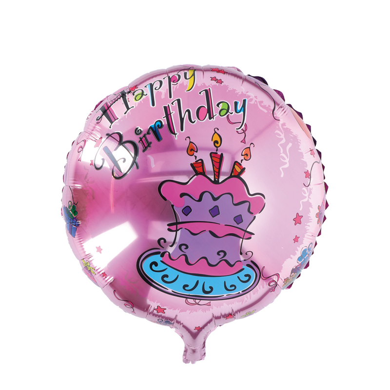 Ballon folie happy birthday roze taart ø46cm