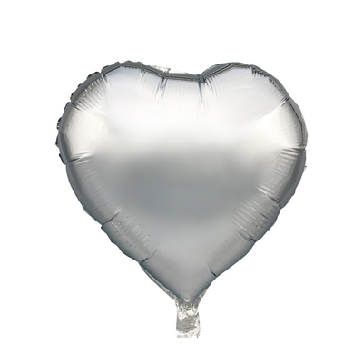 Ballon folie hart zilver 45cm