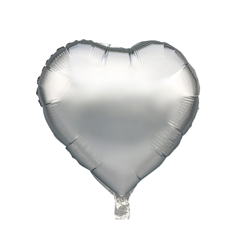 Ballon folie hart zilver 45cm