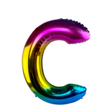 Ballon folie letter c rainbow 86cm - afbeelding 1