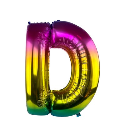 Ballon folie letter d rainbow 86cm
