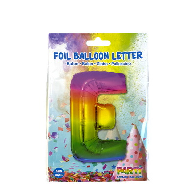 Ballon folie letter e rainbow 86cm