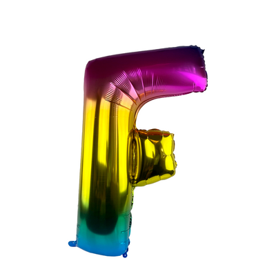 Ballon folie letter f rainbow 86cm