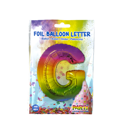 Ballon folie letter g rainbow 86cm