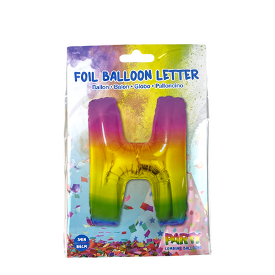 Ballon folie letter h rainbow 86cm