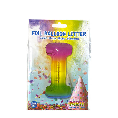 Ballon folie letter i rainbow 86cm